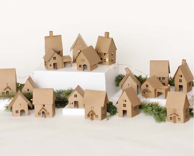 DIY Advent calendars tiny houses cardboard