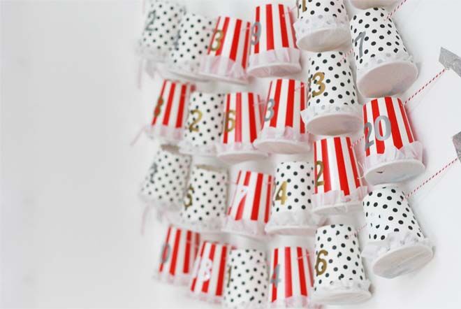 DIY Advent calendars craft paper cups