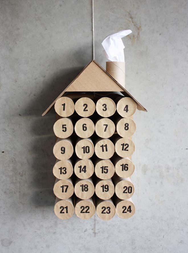 DIY Advent calendars toilet roll house