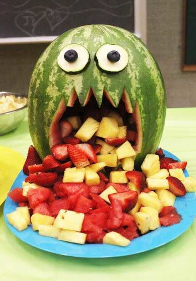 Spooky Halloween dinner ideas, Monster Melon