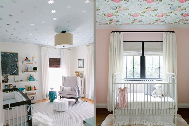 Nursery trend 15 ways to use wallpaper on the ceiling