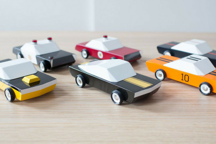 Candylab range of retro wooden toy cars and campervans