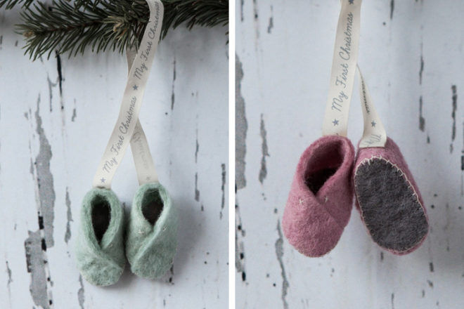 Down to the Woods felt booties decoration