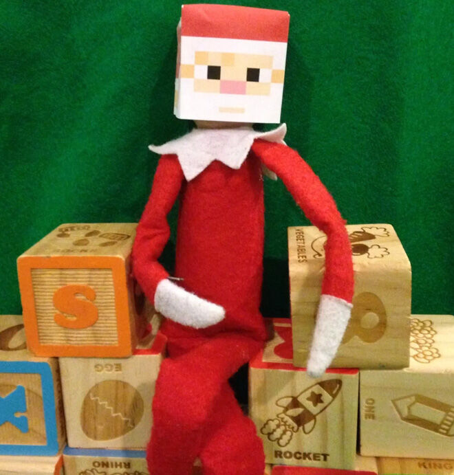 Elf on the Shelf Minecraft santa printable