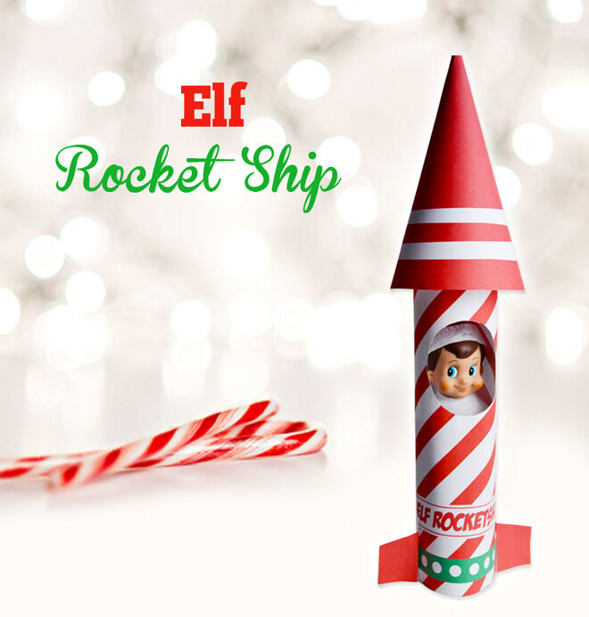 Rocket ship printable for Elf on the Shelf