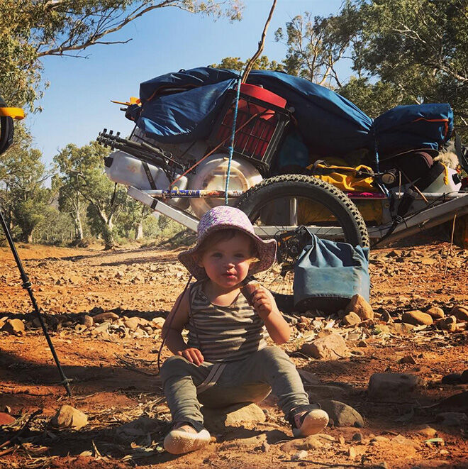 The Jonesys one-year-old Morgan on outback adventure