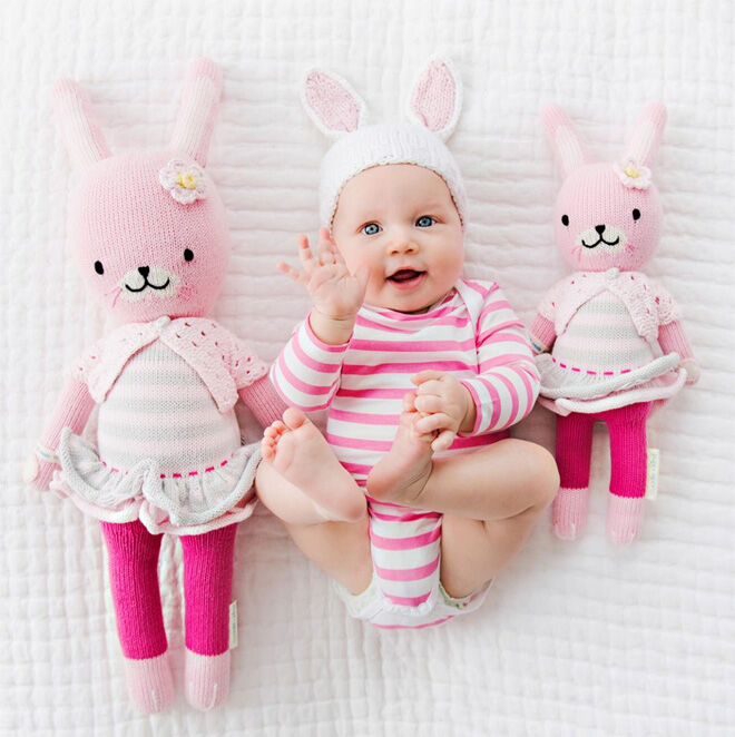  cuddle + kind pink bunny doll
