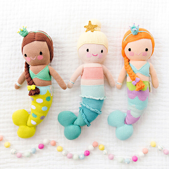 cuddle + kind knitted mermaid dolls