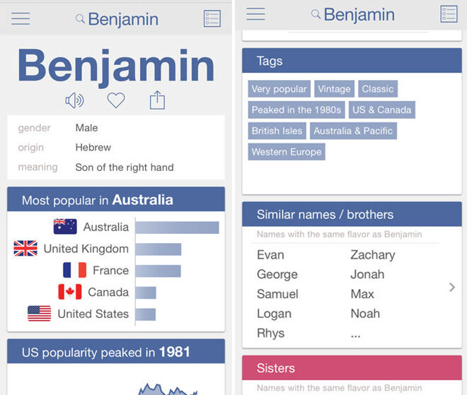 Nametrix app to help pick a baby name