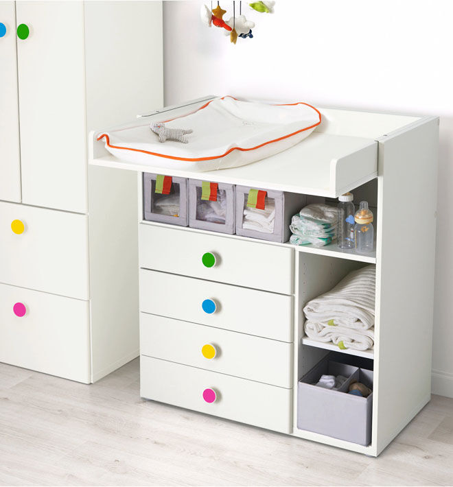 Ikea Stuva change table with storage for baby