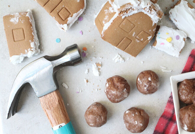 Gingerbread house leftovers made into truffles