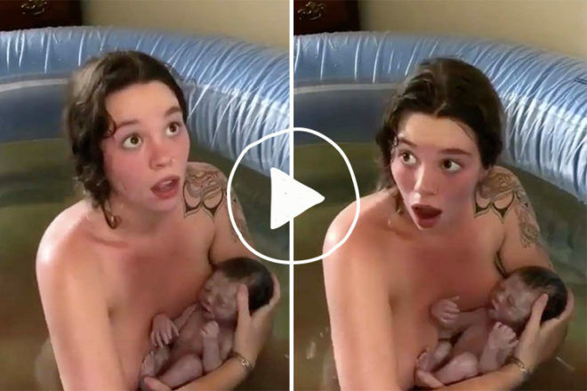 Water birth video surprise