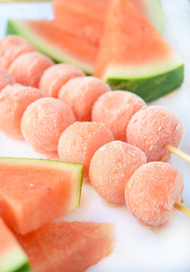 Frozen Watermelon Kabobs