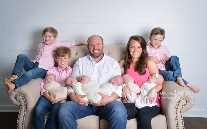 Waldrop sextuplets plus twins and brother