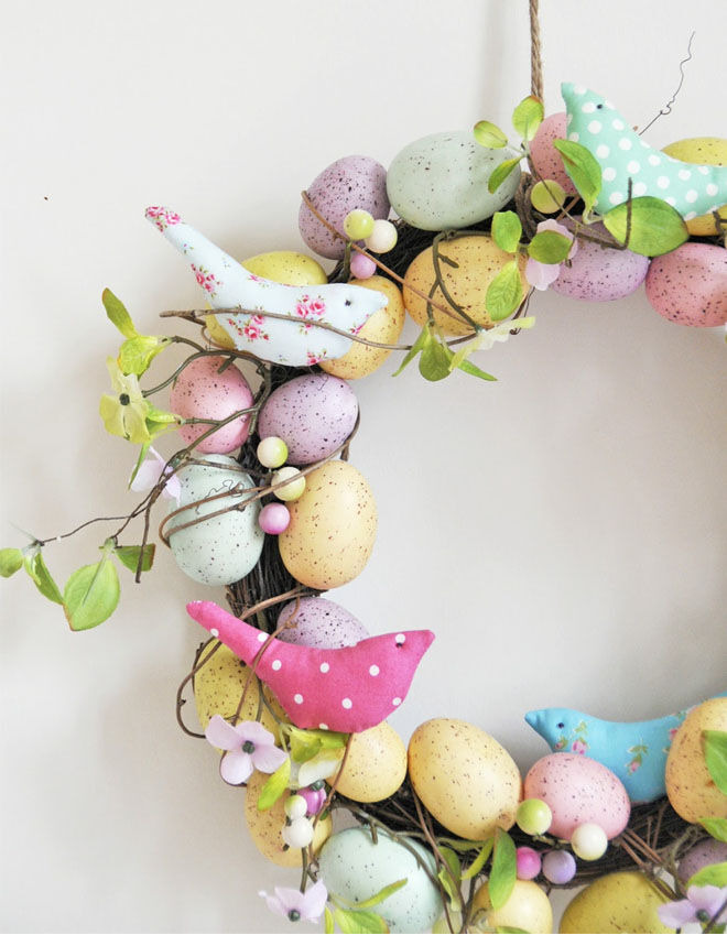 Bird Easter wreath