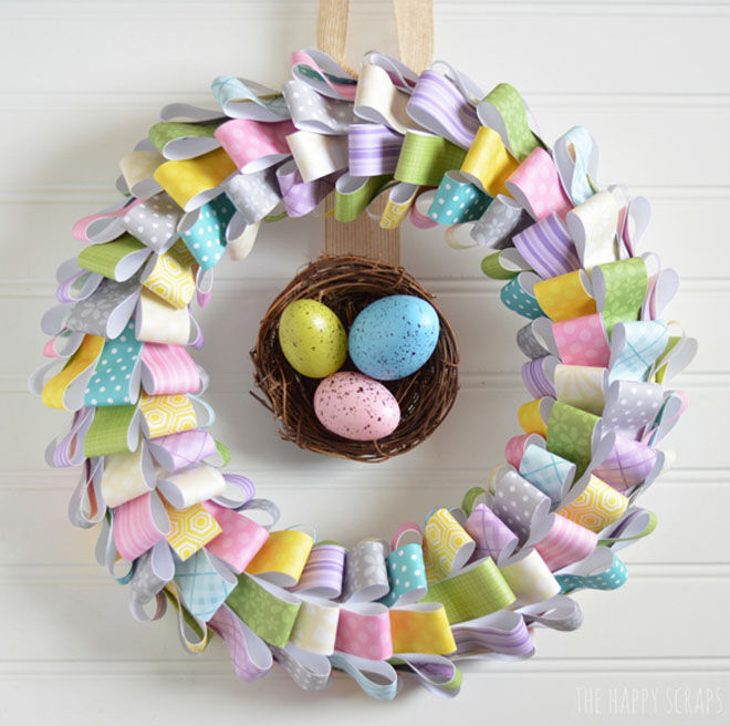 Paper Easter wreath