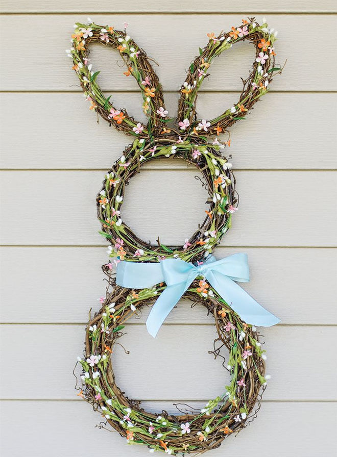 Twig bunny Easter wreath