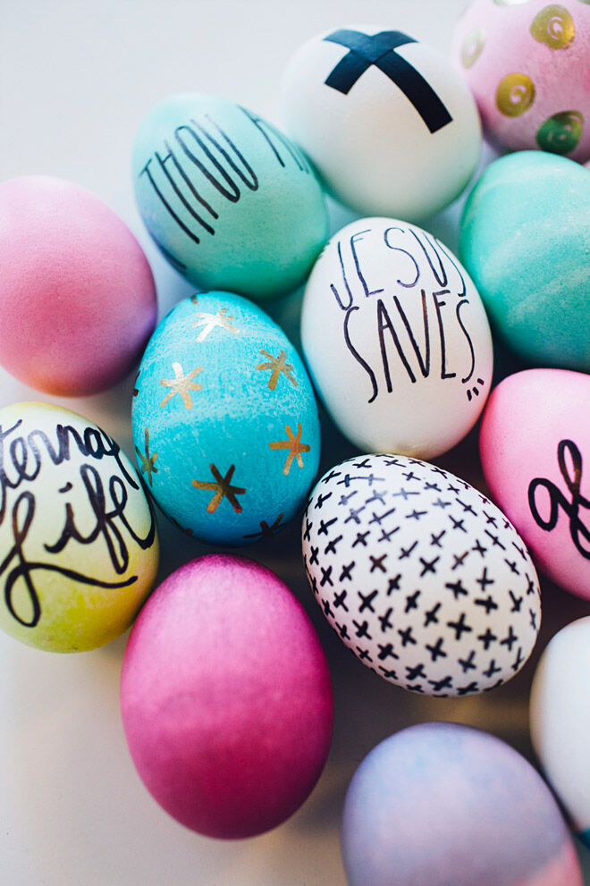 Easter Egg Decorating: Inspirational quotes Easter eggs