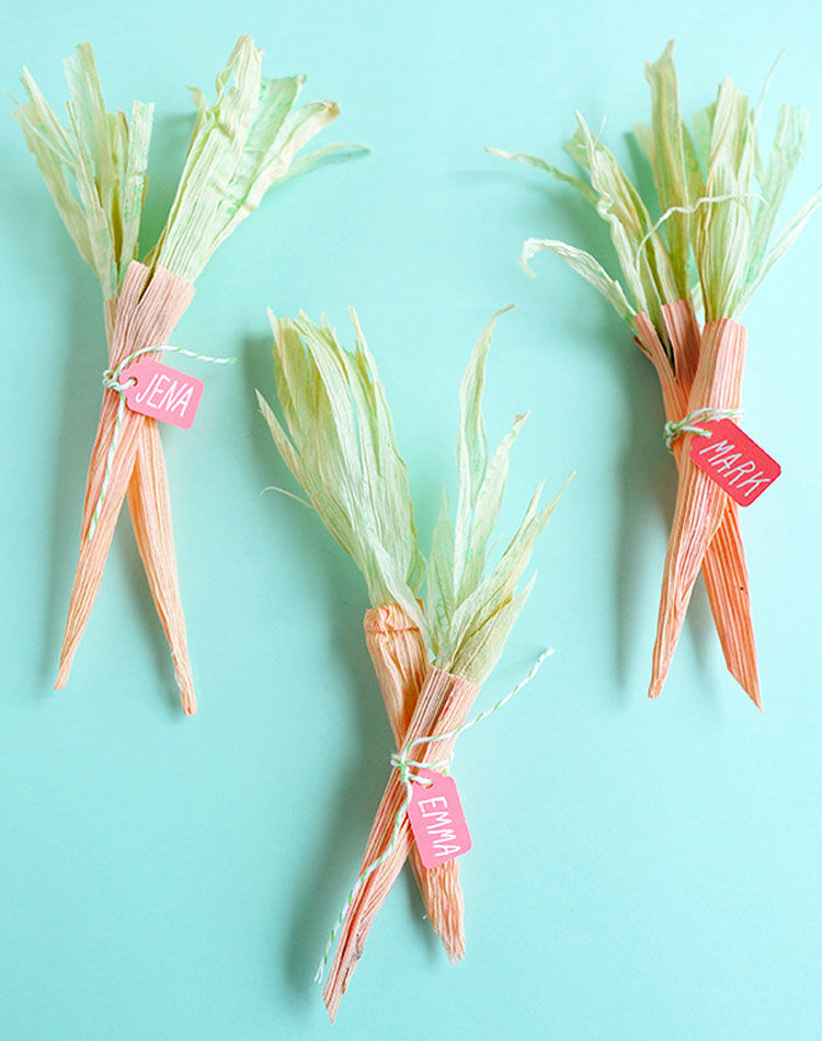 Easter carrots DIY name tags