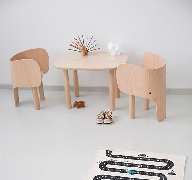 Element Optimal Denmark Beechwood Elephant Table and Chair 