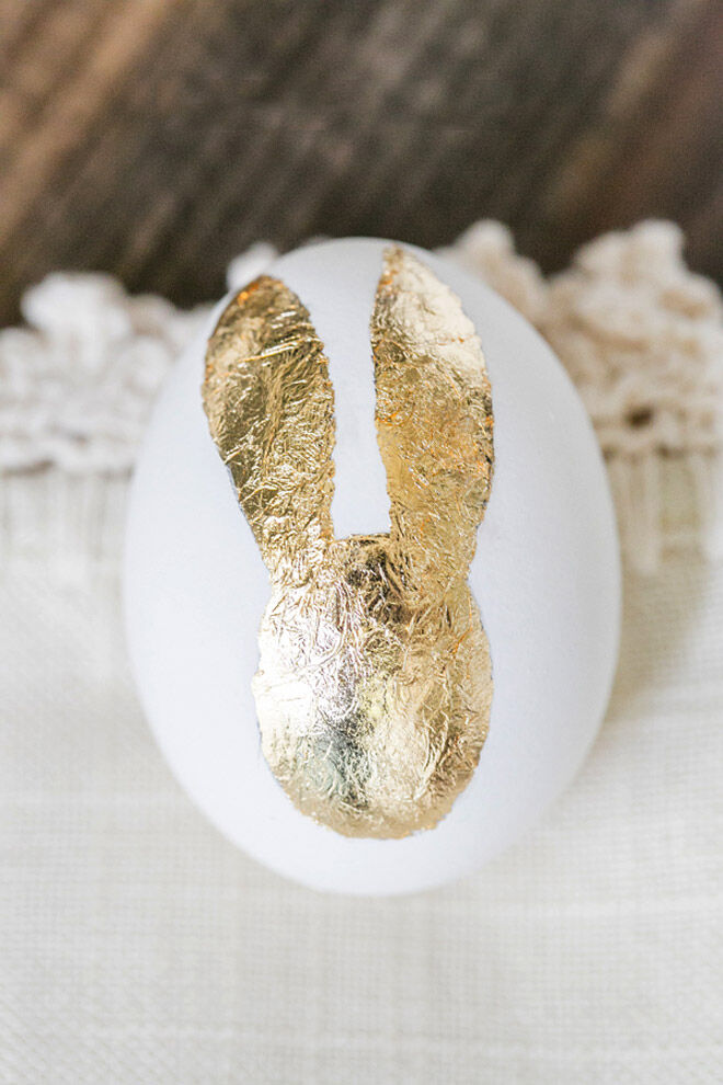 Easter Egg Decorating: gold bunny egg