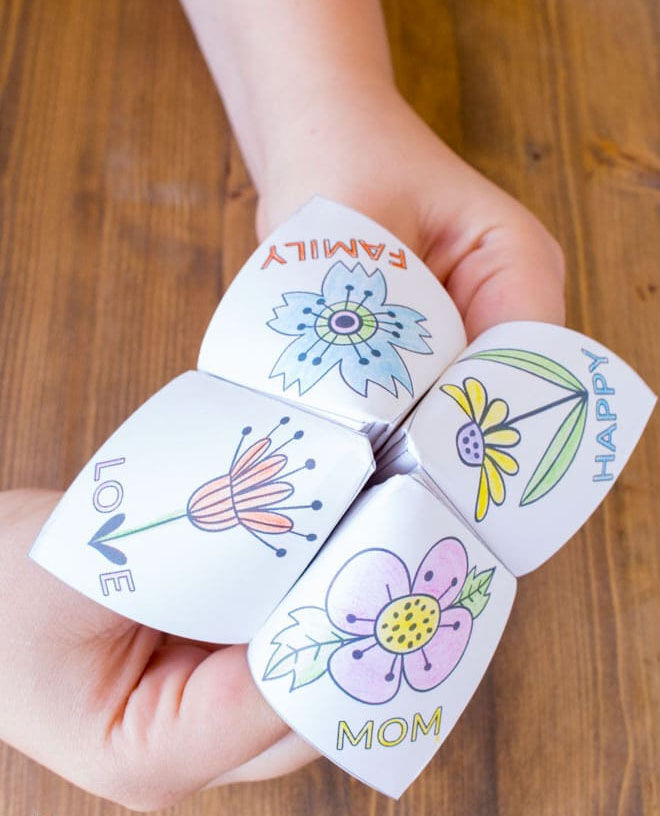 Floral fortune teller Mother's Day craft