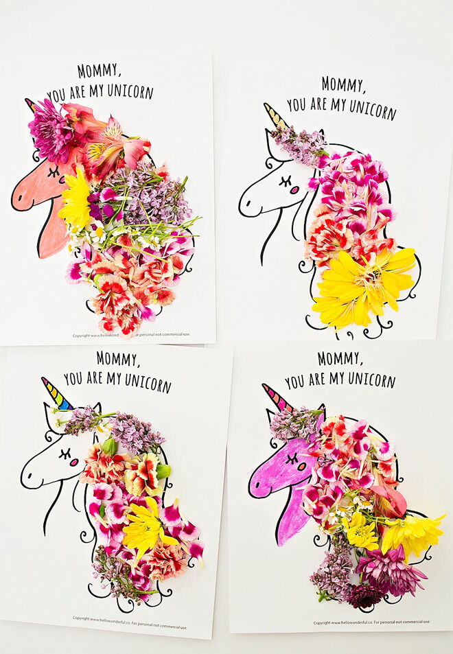 Unicorn flower craft for Mother's Day