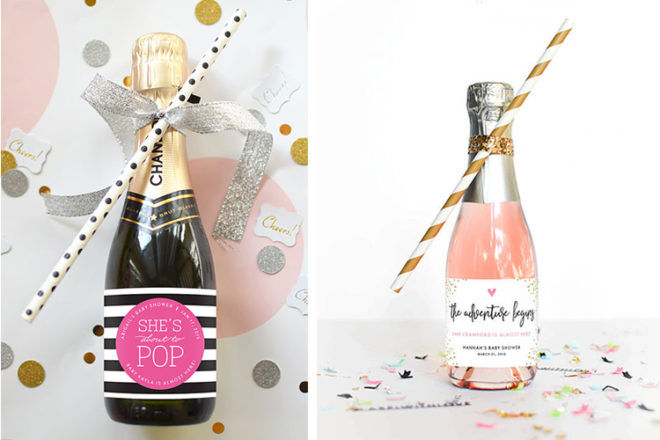 baby shower favour champagne