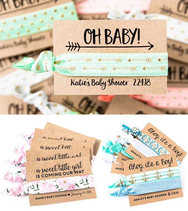 baby shower favour hair ties 