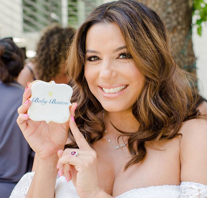 Eva Longoria yellow baby shower