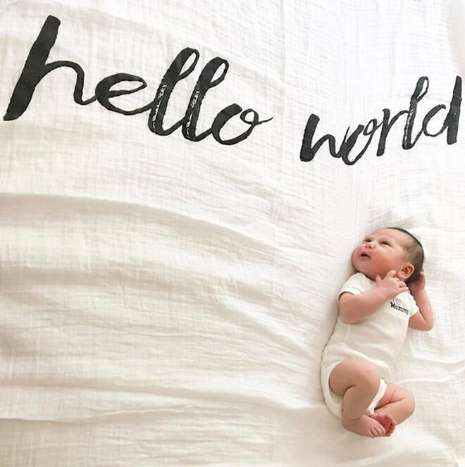 Hello world baby announcement
