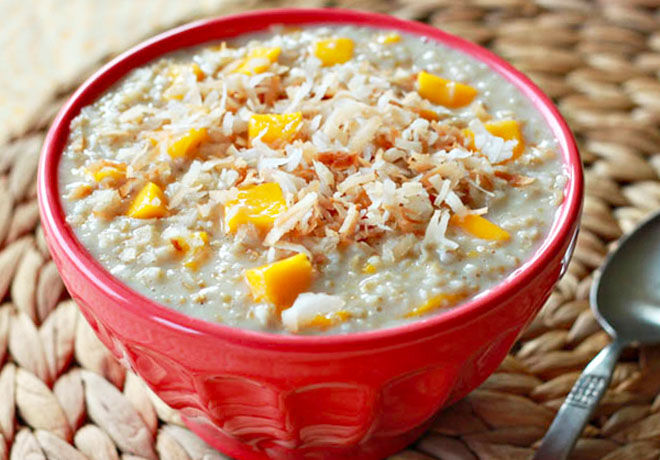 Mango and coconut porridge