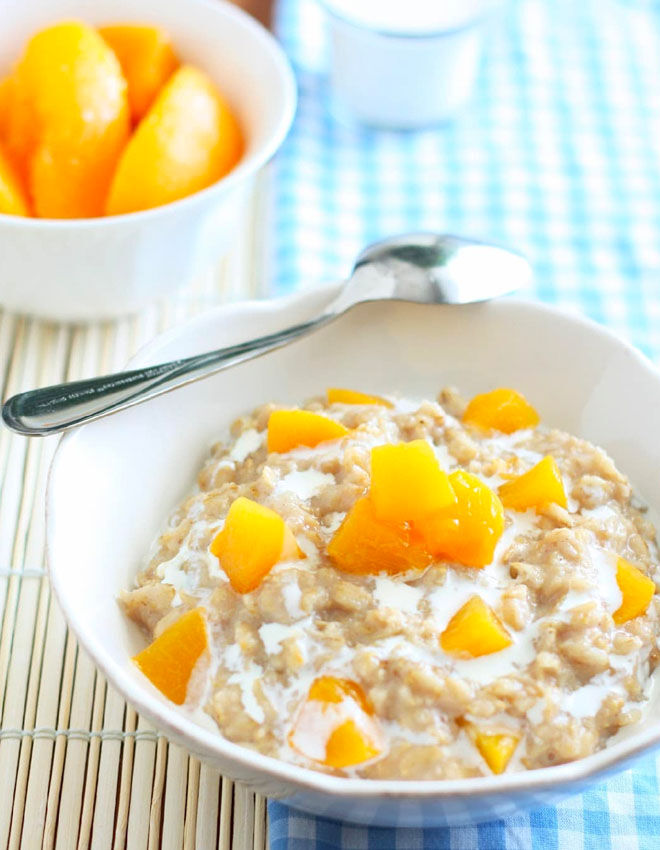 Peaches and cream porridge