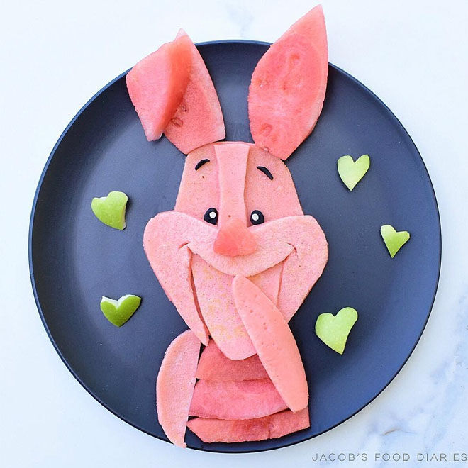 Piglet Winnie the Pooh beetroot pancakes: Jacobs Food Diary