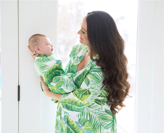 Posh Peanut matching robe and swaddle