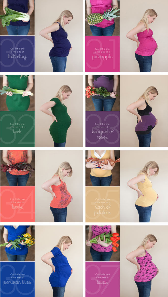 14 pregnancy week by week photo ideas: comparing to objects