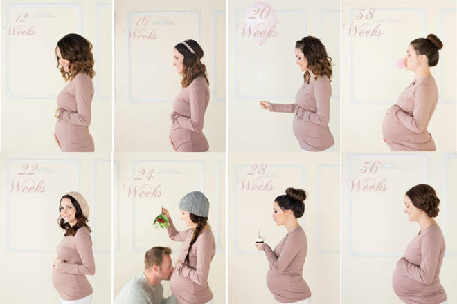 Pregnancy week by week photo ideas