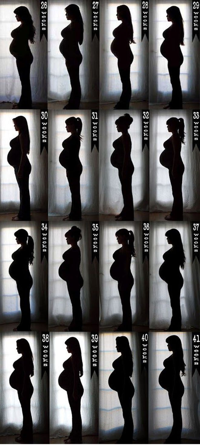 14 pregnancy week by week photo ideas: Silhouette pregnancy photos