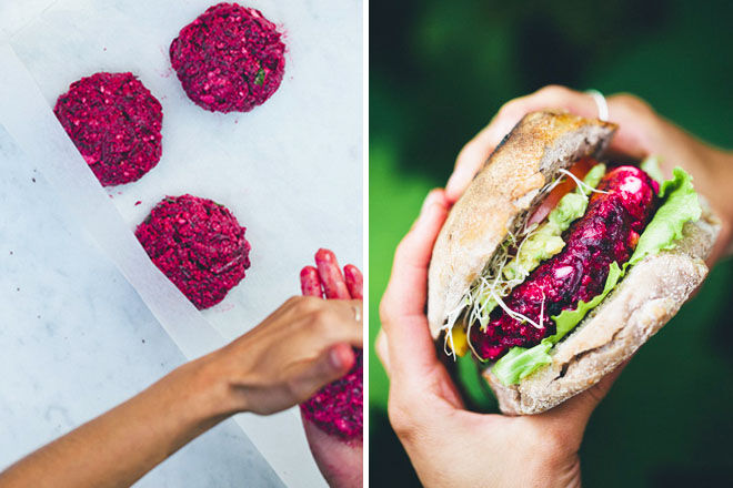 Beetroot burgers