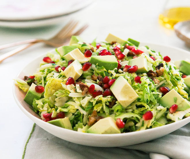 Brussel sprout salad with avocado