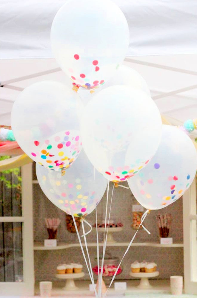 Confetti filled balloons