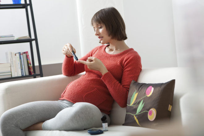 Pregnant women with gestational diabetes