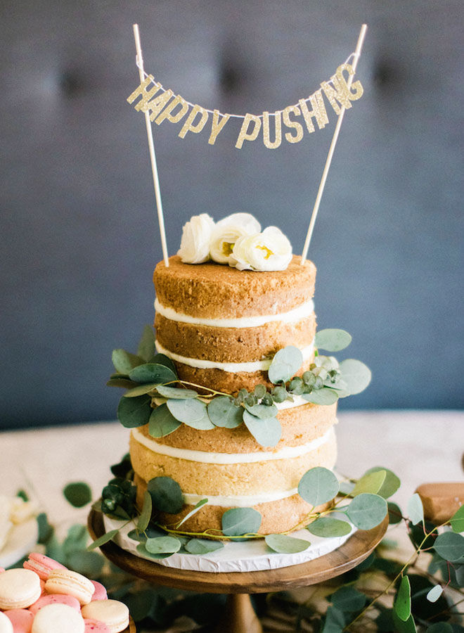 Boho style baby shower cake