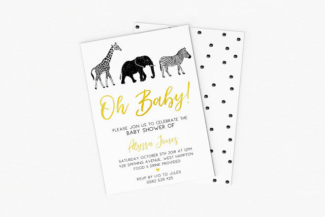 Safari baby shower invitation