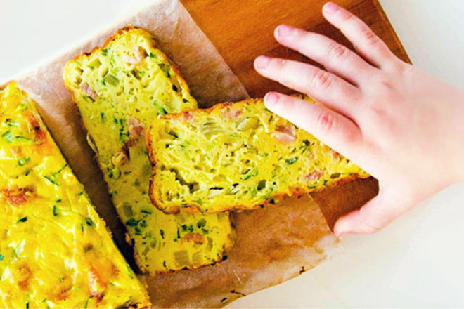 Zucchini slice. A yummy finger food for babies eating solids