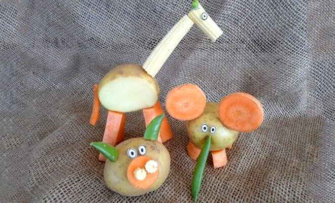 Animals made from potato 