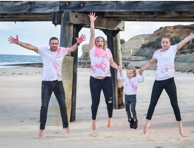 Beach paint gender reveal