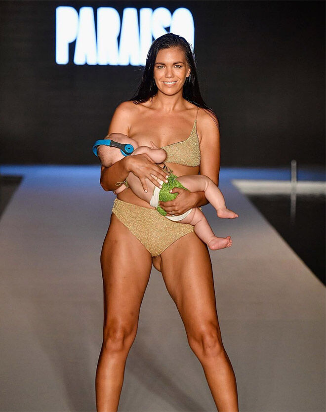 Breastfeeding Sports Illustrated model