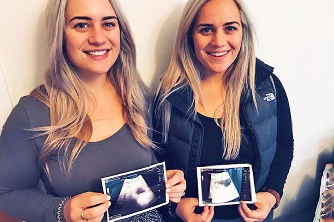 Identical twins due to give birth at same time