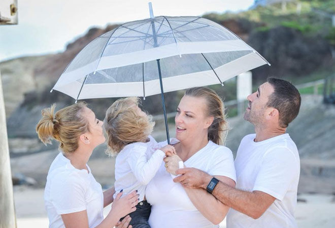 Umbrella and paint gender reveal